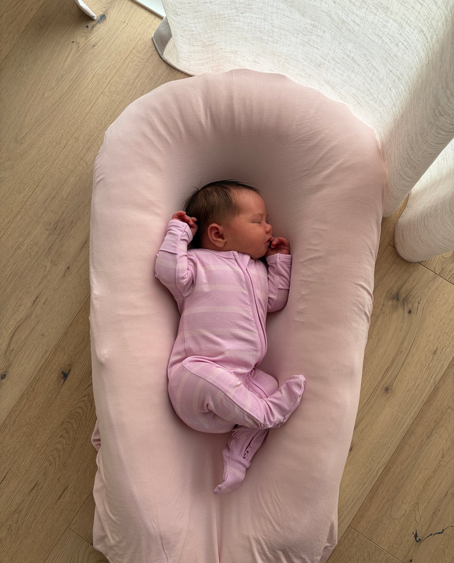 Bamboo Zip Onesie - Pink Stripes