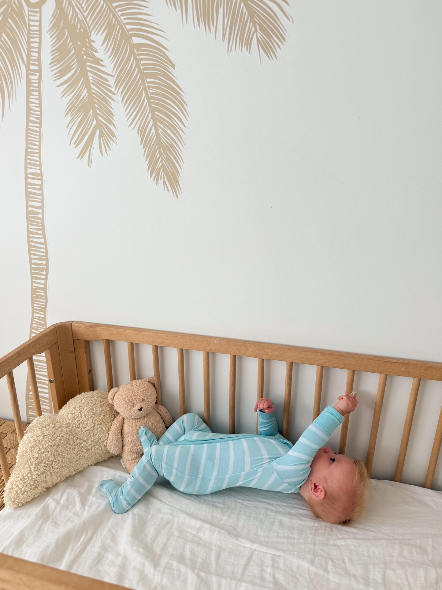Bamboo Zip Onesie - Blue Stripes