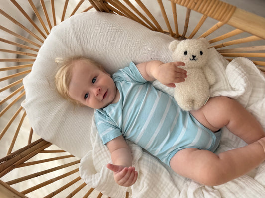 Bamboo T-shirt Onesie - Blue Stripes