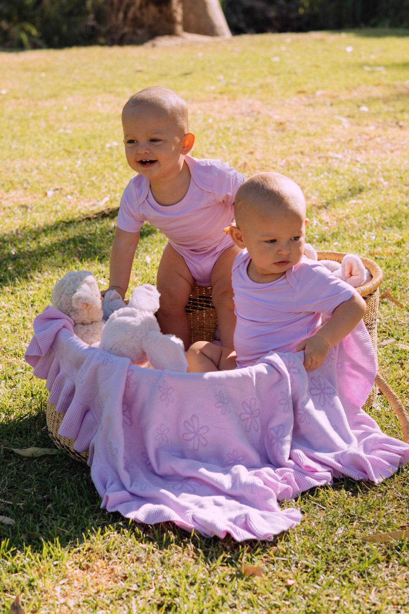 Bamboo T-shirt Onesie - Pink Stripes